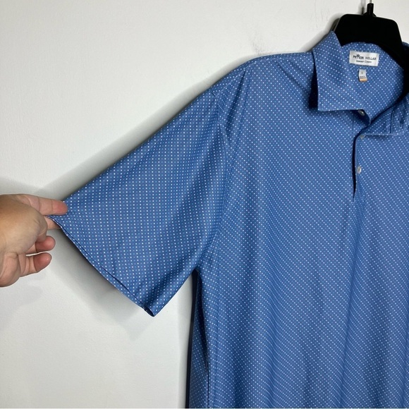 Peter Millar summer comfort multicolor polka dots polo shirt blue size large - Picture 3 of 8